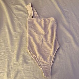 RUMER the label Nude beige one piece swimsuit